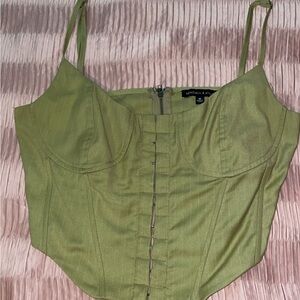 Kendall & Kylie Green Fitted Bustier Bodysuit